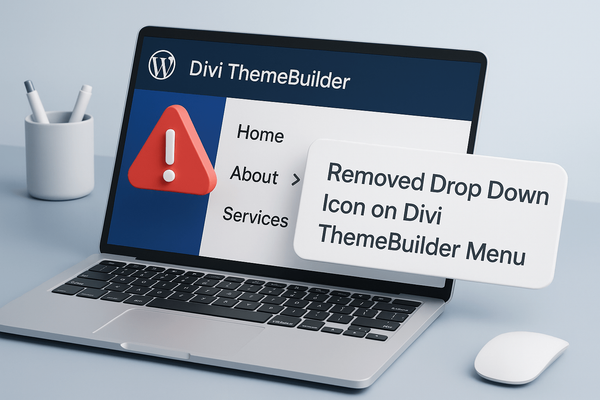 removed drop down icon on Divi menu